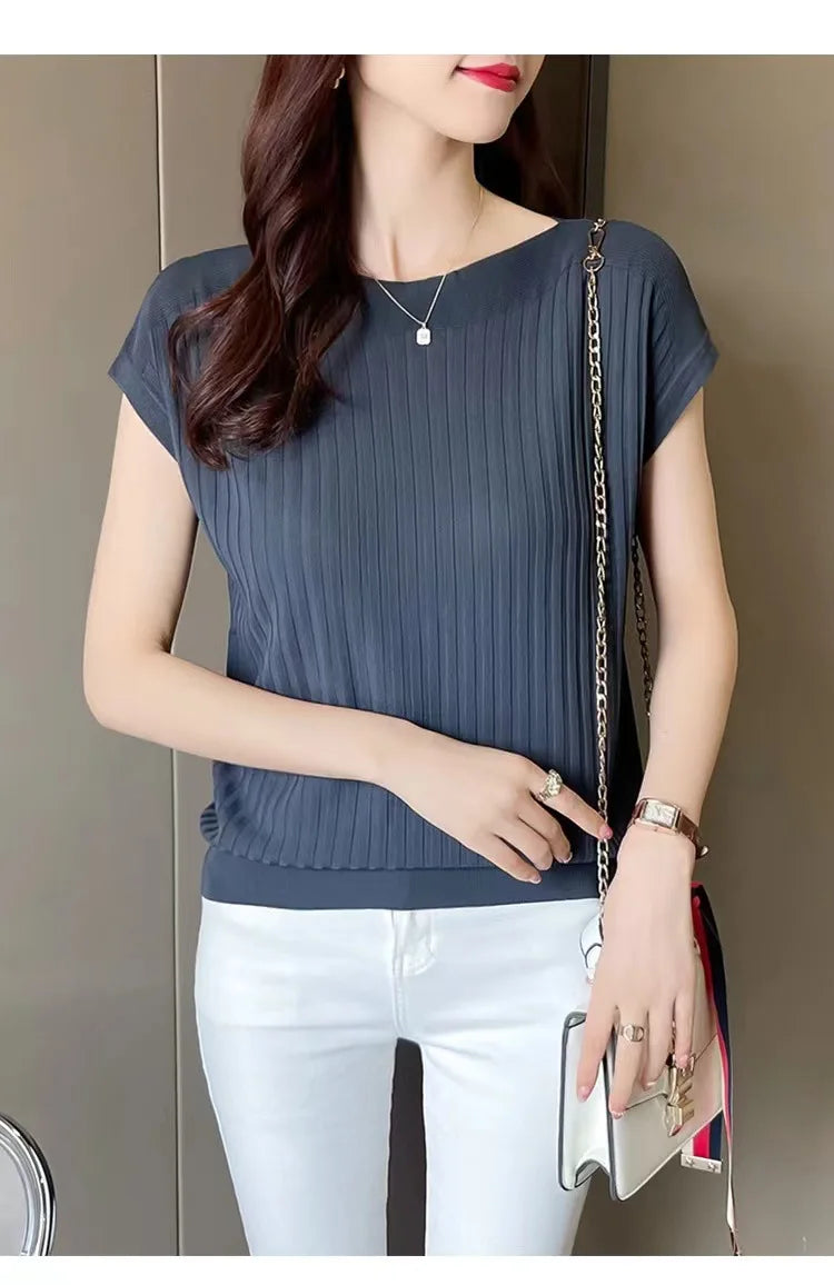 Blusas Mujer De Moda 2025Verano Short Sleeve Knitted Tops Sweater Women Pullovers Sweaters For Women Woman Sweaters Blusa