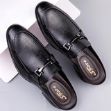 Genuine Leather Mules For Men Half Shoes Man Luxury Brand Designer Men's Luxury Casual Shoes Slip On Footwear Slippers Male