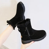 European and American Minimalist Short Boots 2023 Winter New Product Plush Warm Snow Boots Women's Flat Bottomed Short Boots