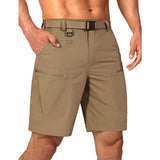 Mens Cargo Hiking Shorts Water Resistant Quick Dry Lightweight Breathable Tactical Shorts with Nylon Belt