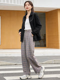 SLTNX 2026 Retro Chic Plaid Pants Women's Loose Pants Fashion Street Casual Pants Office Wear