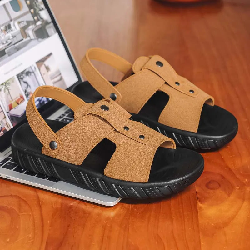 Brand Classic Mens Sandals Summer Genuine Leather Sandals Men Outdoor Casual Lightweight Sandal Fashion Men Sneakers