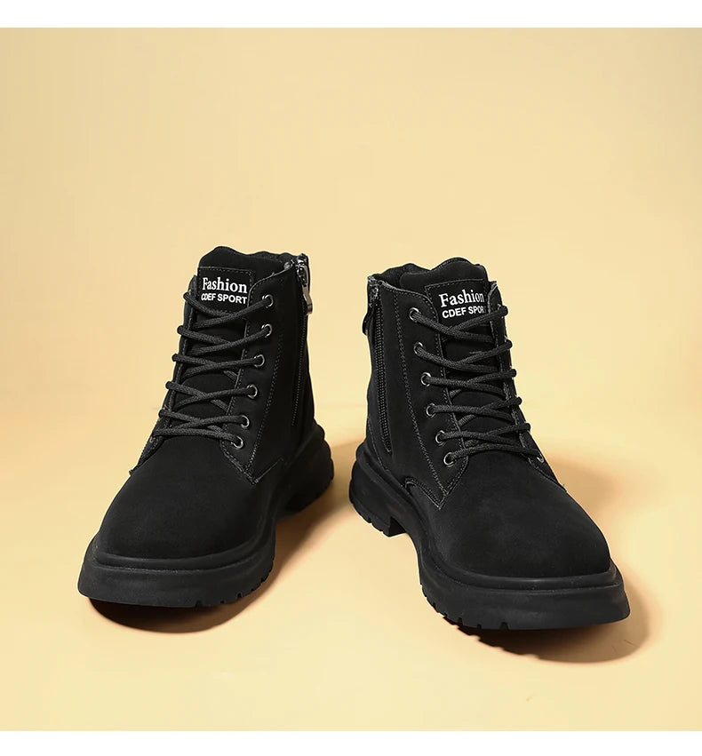 Ankle Boots Men Retro Work Shoes Autumn Winter Thick Bottom High Top Outdoor Boots Leather Waterproof High Quality Chelsea Boots