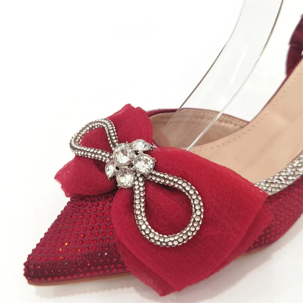 Latest Women's Luxury Diamond Crystal High Heels New Fashion Sandals Party High Heels Elegant Italian Women's Shoes