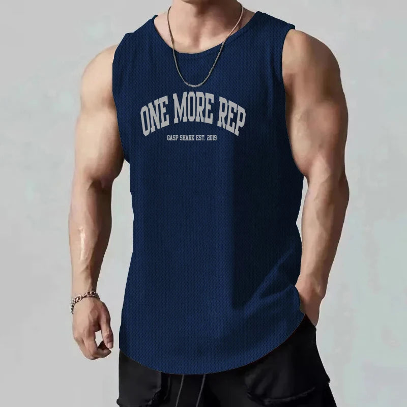 ONE MORE REP Men's Muscle Vests Summer Mesh Breathable Gym Clothing Fitness Sleeveless T Shirt Quick Dry Sports Tank Tops