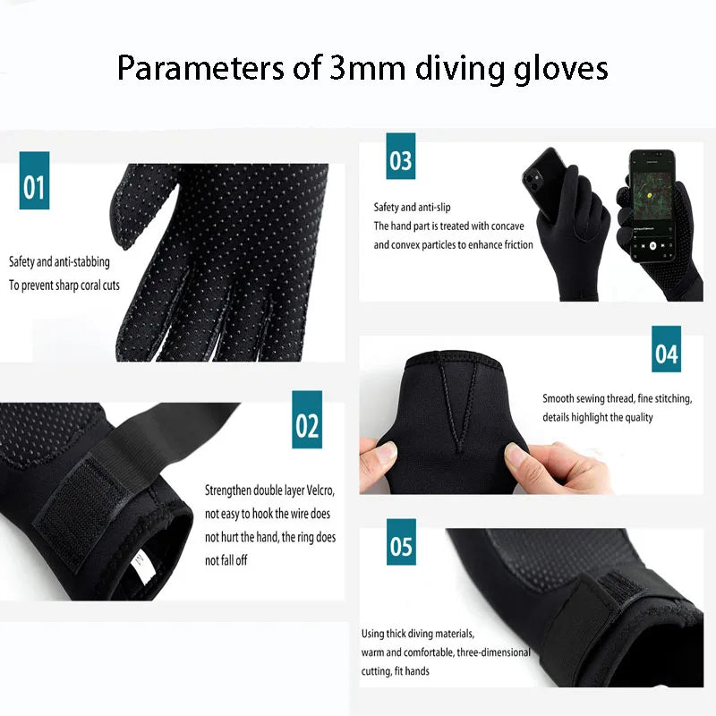 Diving Gloves Socks Head Covers Diving Equipment Wear-resistant Prevent Punctures And Keeps Warm Beachcombing Protective Gear