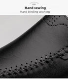 CLOHOO Men's Business Casual Shoes Leather Stitching Comfortable Breathable Rubber Bottom Second Layer Cowhide