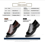 New Style Perforated, Breathable and Anti-Slip Outerwear Casual Leather Slip-On Sandals for Men Size 48 Large Size
