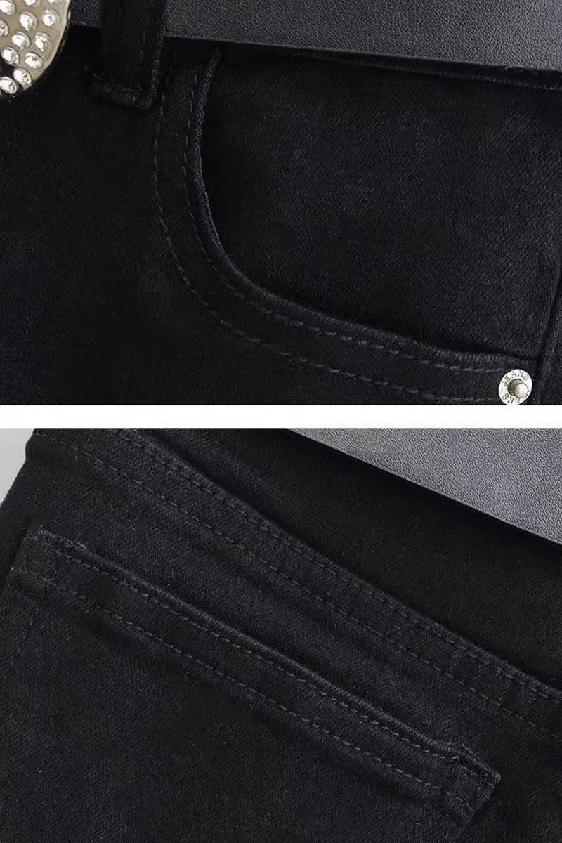 Black Denim Shorts for Women New European Style Trendy Summer Mini Shorts Female Sexy Sheath Night Club Slim Ultrashort Jeans