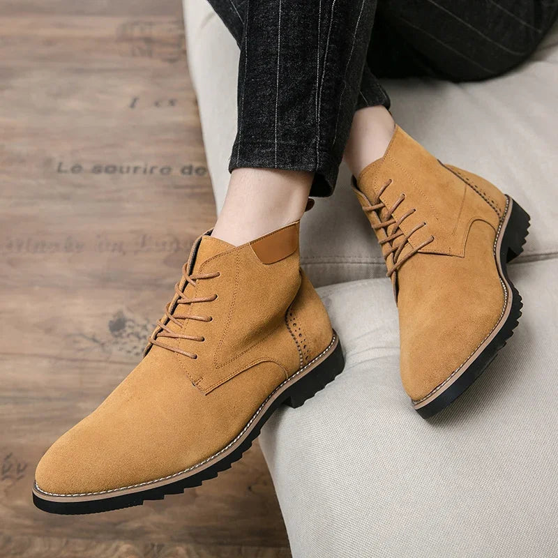 Pointed Toe Chelsea Boots Leather Men Winter Boots Winter Shoes for Men 2025 Male Boots Mens Ankle Shoes Zapatillas Male Hombre