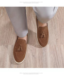 Fashion Men's Casual Shoes Suede Leather Men Classic British Style Tassels Loafers Moccasins Mens Outdoor Driving Flats