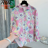 THHONE New Fashion Autumn Blouse Woman Cotton Loose Print Blusa Mujer Camisas Long Sleeve Casual Korean Elegant Women's Clothing