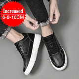 High Quality Men Sneakers Elevator Shoes for Men Fashion Casual Shoes Comfortable Leather Sports Shoes Height Increase 6/8/10cm
