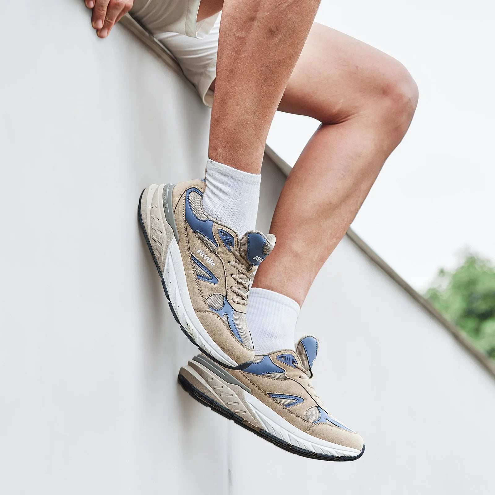 FitVille Newest Walking Shoes for Men Wide Width Sneakers with Arch Support for Flat Feet Heel Pain Relief Plantar Fasciitis