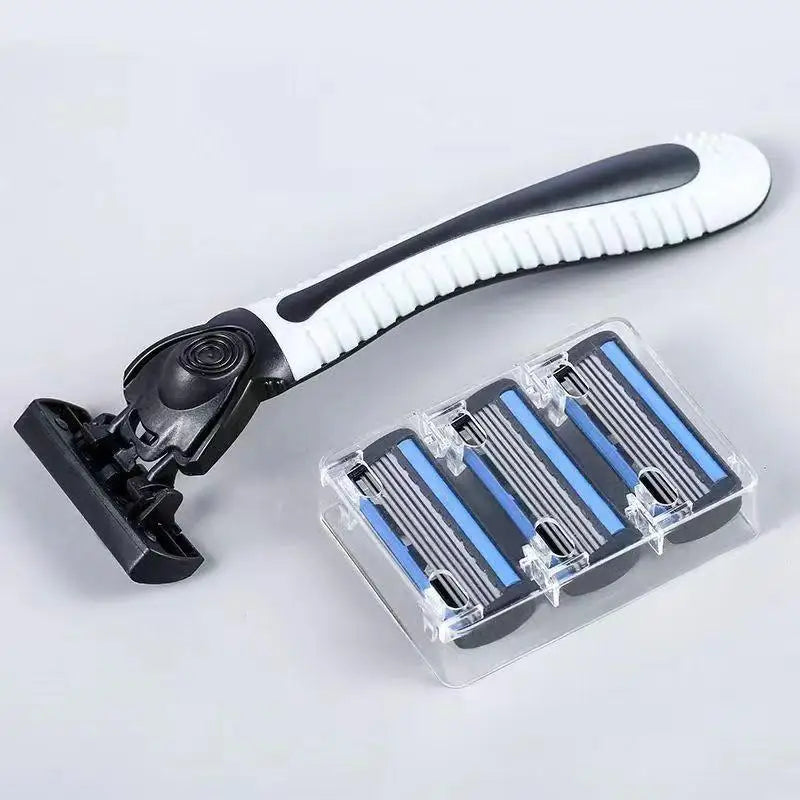 Safety Razor With 3/6/12/18/24/36Pcs 6 Layer Stainless Steel Shaving Cartridges For Men Women Hair Removal Shaving▪