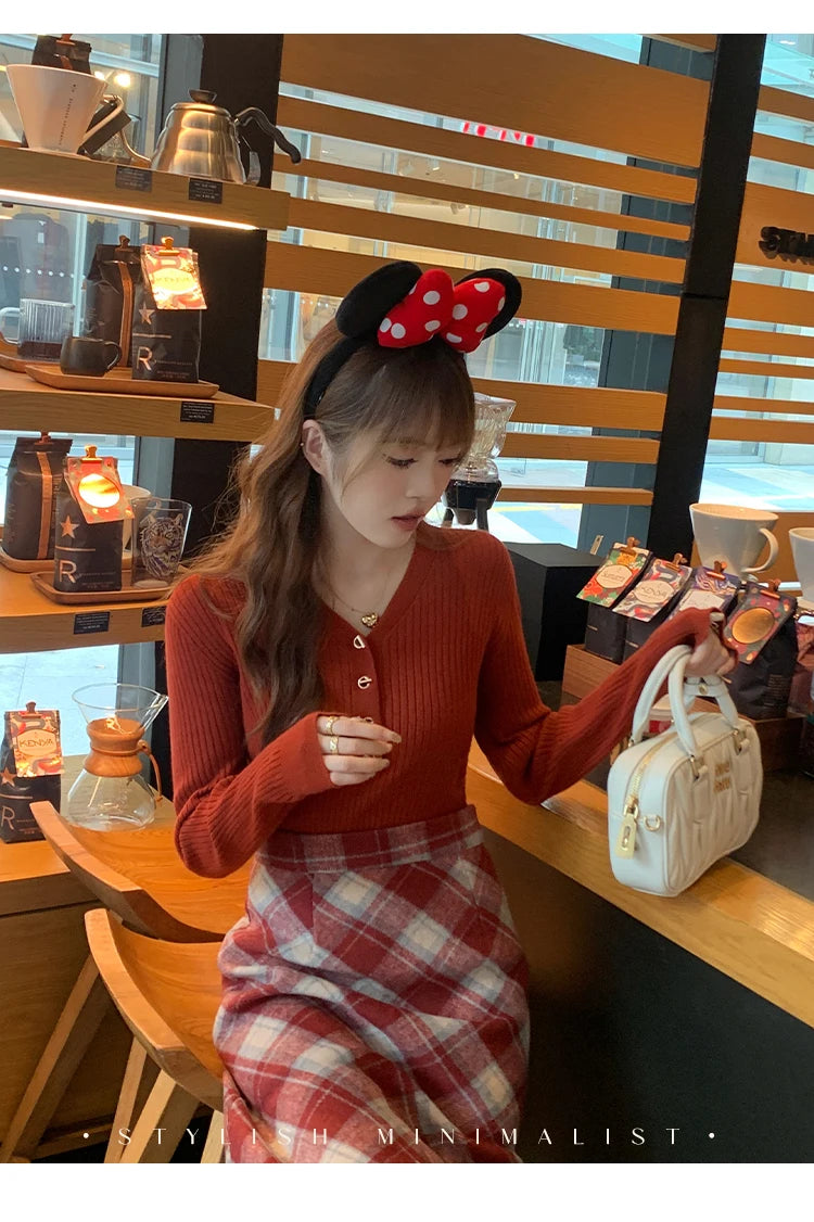 2026 Casual Slim Button Knitted Pullover Autumn Winter Women Sweaters Sweater Femme Basic Solid Jersey Tops Fashion Clothes