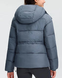 Pioneer Camp Women's Quilted Puffer Jacket, Warm Winter Coat Insulated Full Zip Hooded Jacket Pockets Outerwear Casual
