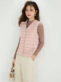 Women Sleeveless Puffer Vest Women's Ultra Light Down Vest Women Two Ways Waistcoat Portable Warm Sleeveless Winter Liner