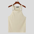 2024 Men's Tank Tops Solid Color Knitted Sleeveless Button Streetwear Casual Vests Summer Fitness Fashion Men Clothing INCERUN