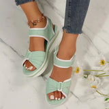 Women's Platform Wedge Sandals with Open Toe and Ankle Strap, Casual Summer Footwear