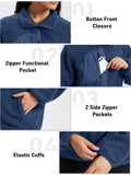 TACVASEN Fuzzy Button Down Sherpa Fleece Jacket Women's Winter Warm Coat Casual Outwear Jacket with Pockets Streetwear Outwear