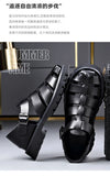 Summer Gladiator Sandals New Breathable Casual Men Genuine Leather Sandals Hollow Beach Shoes Men Black Sizes 38-48 Men sandals