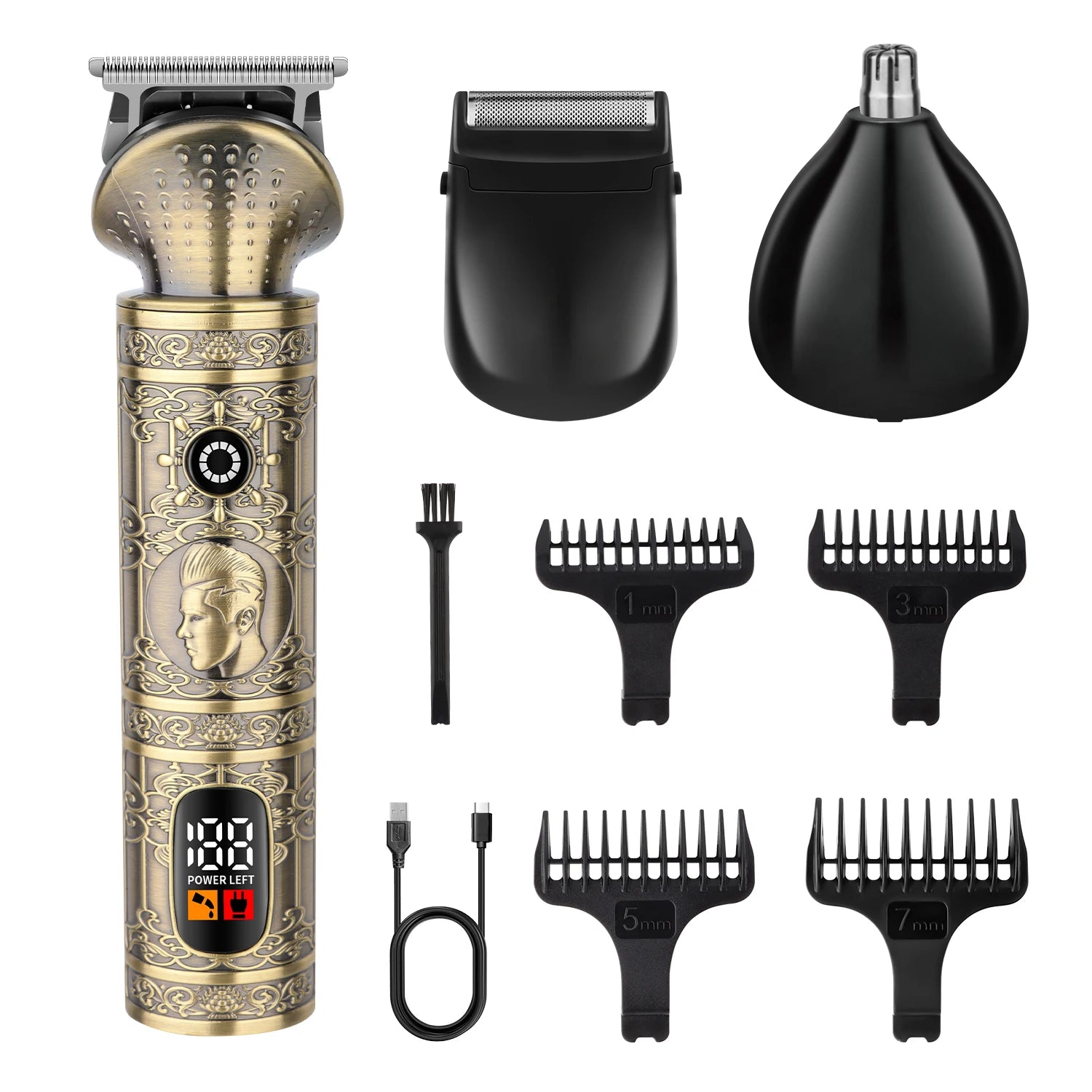 HIENA Beard Trimmer for Men Electric Razor Shaver Cordless Hair Clipper Shaving Kit for Mustache Body Nose Ear Hair Cordless