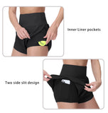 THE GYM PEOPLE Women’s Quick Dry Running Shorts Mesh Liner High Waisted Tennis Workout Shorts Zipper Pockets