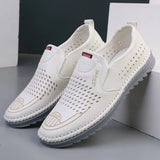 Men's Genuine Leather Sandals Men Summer Hollow Breathable Leather Shoes Mens Casual Soft Comfortable Flats EU Sizes 38-48