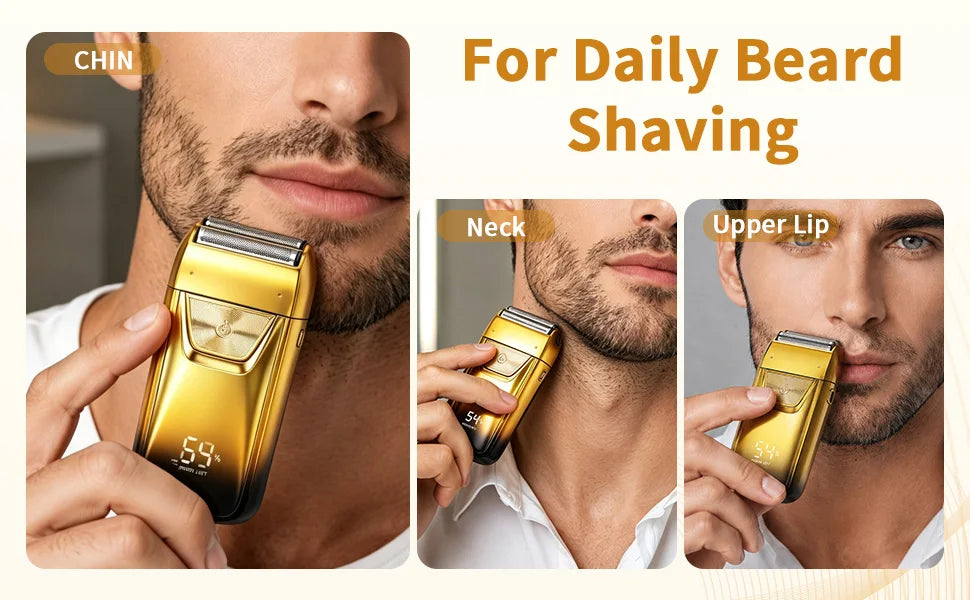 Grooming Kit for Men, Electric Hair Clipper, T-Blade Trimmer, Foil Shaver and Nose Trimmer, Rechargeable Cordless