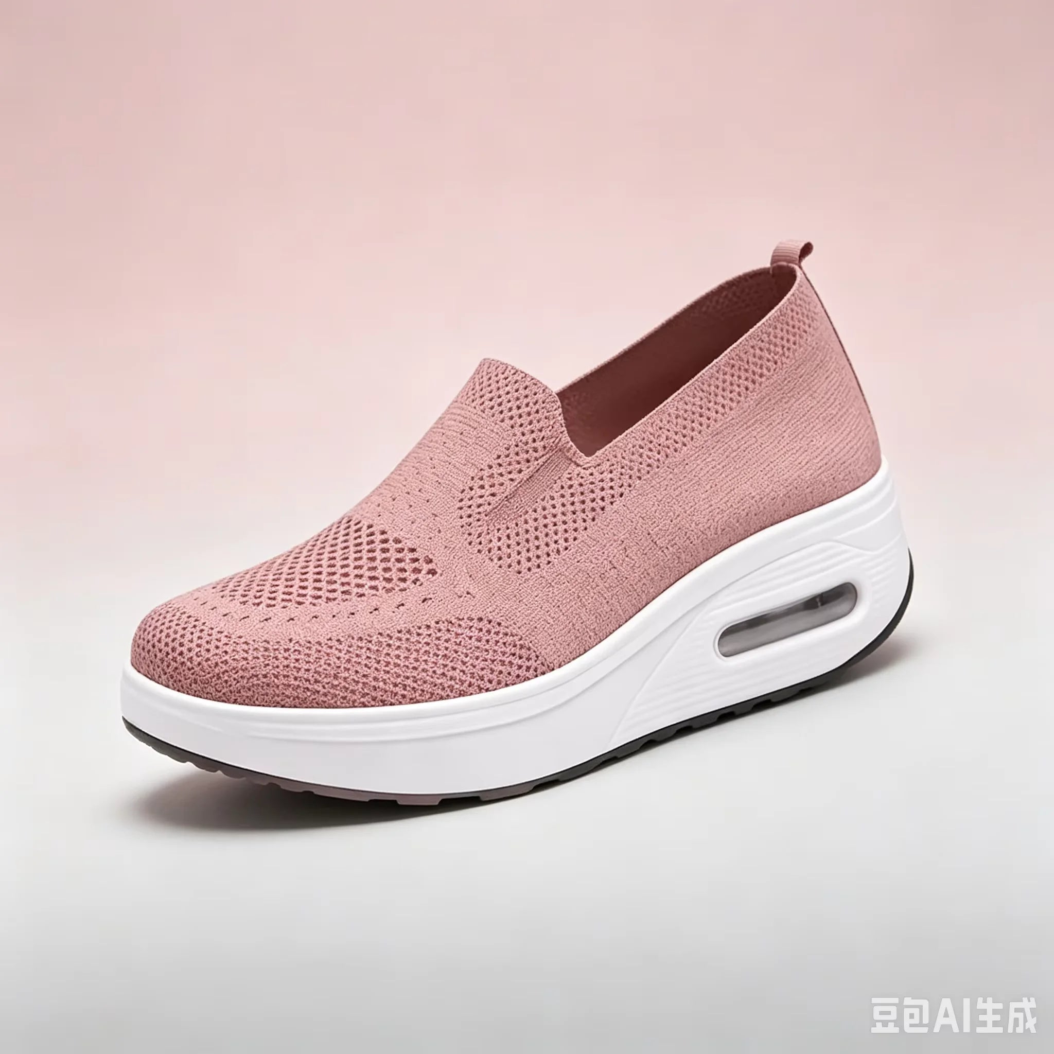 Women Slip On Air Cushion Walking Shoes Breathable Mesh Upper Platform Sneakers Non Slip Soft Sole Casual Loafers Ladies Lightweight Comfort Footwear for Daily Work Travel Outdoor Walking Nursing Shopping White Black Gray Pin