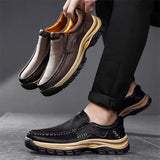 Stylish Men's Leather Loafers Men Thick Bottom Business Shoe Classic Leather Man Casual Shoes Senior Brand Male Walking Footwear