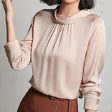 Women blusas long sleeved Slim plus size silk satin shirts office ladies work female Chiffon blouse Elegant blusa feminina