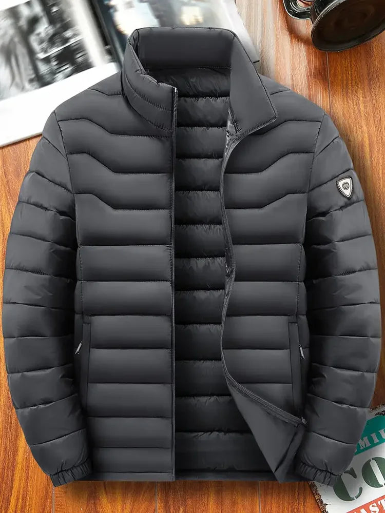 Men Puffer Jacket Thick Warm Winter Jackets Man Parka Casual Fashion Outwear Cotton Padded Coats Stand Colar Men's Clothing Top