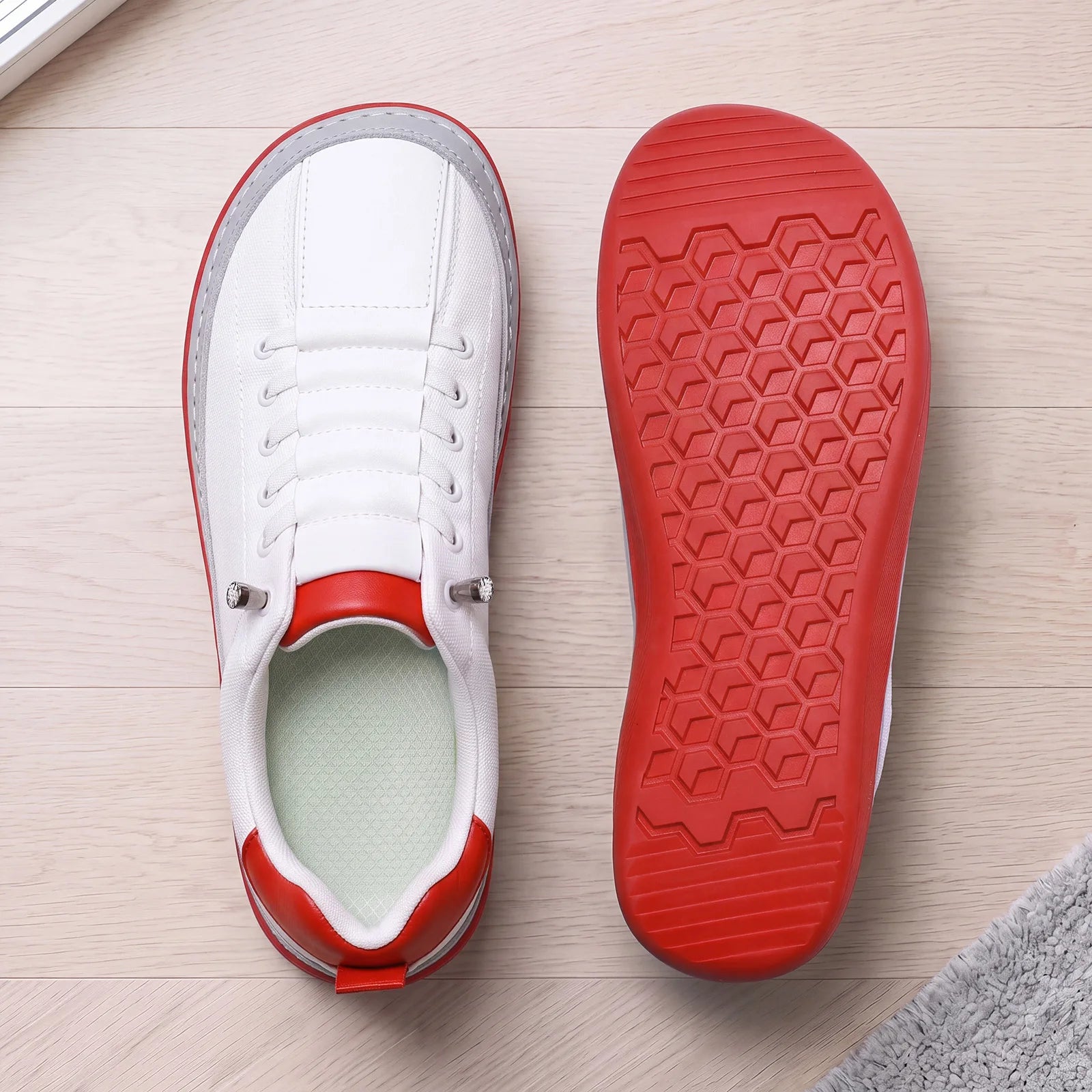Women's Wide Top Minimalist Barefoot Sneakers - Featuring A Wide Toe Sole And Low Cut Lace Up Walking Shoes, Wide Last Shoes, Cushioning, Lightweight And Breathable, Suitable for Fitness, Yoga Steps, And Daily Work. Couple Sh