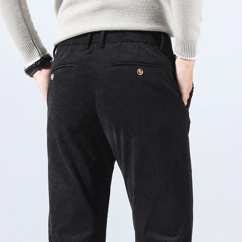 Spring Autumn Men's Corduroy Trousers New Men's Clothing Stretch Slim Fit Casual Pants Fashion Mens Business Work Pants