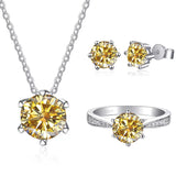 JoyceJelly Moissanite Jewelry Set With 1CT D Color VVS 3EX moissanite stone pass diamond test Wedding Luxury Fine Jewelry gift