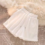 Womens Casual Shorts Korean Style Basic Summer Loose High Waist Drawstring Lounge Shorts Wide Leg Sports Shorts Home Sleepwear