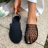 Summer Mesh Sandals Women Casual Ballet Flats Hollow Out Beach Shoes Woman Loafers Summer Closed Toe Mules Sandalias Mujer