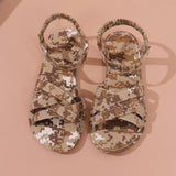 Women Sandals 2026 New Summer New Women Flat Sandals Bottom Roman Strap Sandals with Non Slip Rubber Soles Ladies Daily Sandalia