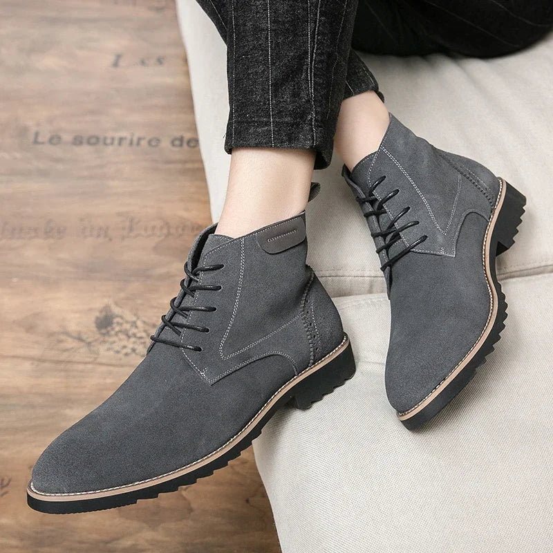 Pointed Toe Chelsea Boots Leather Men Winter Boots Winter Shoes for Men 2025 Male Boots Mens Ankle Shoes Zapatillas Male Hombre