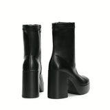 Women's Chunky Platform Ankle Boot High Block Heels Square Toe Lightweight Comfort Party Dress Booties Shoes For Women sx2308109273973634