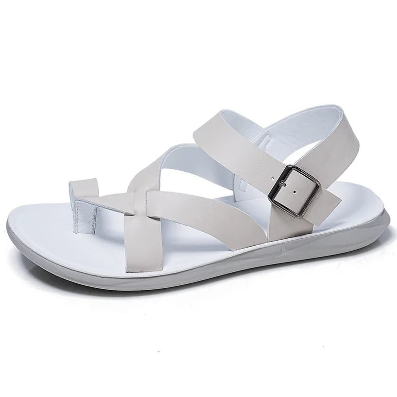 Summer Men Rome Genuine Leather Roman Sandals Gladiator 2024 Sandalias Romanas Hombre Flat Sandles Dropshipping