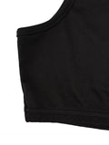 2-Piece Black High Neck Midriff Tank Smocked Waist Side Slit Wide Leg Pants Spice Girl Style Women Summer Date Wear