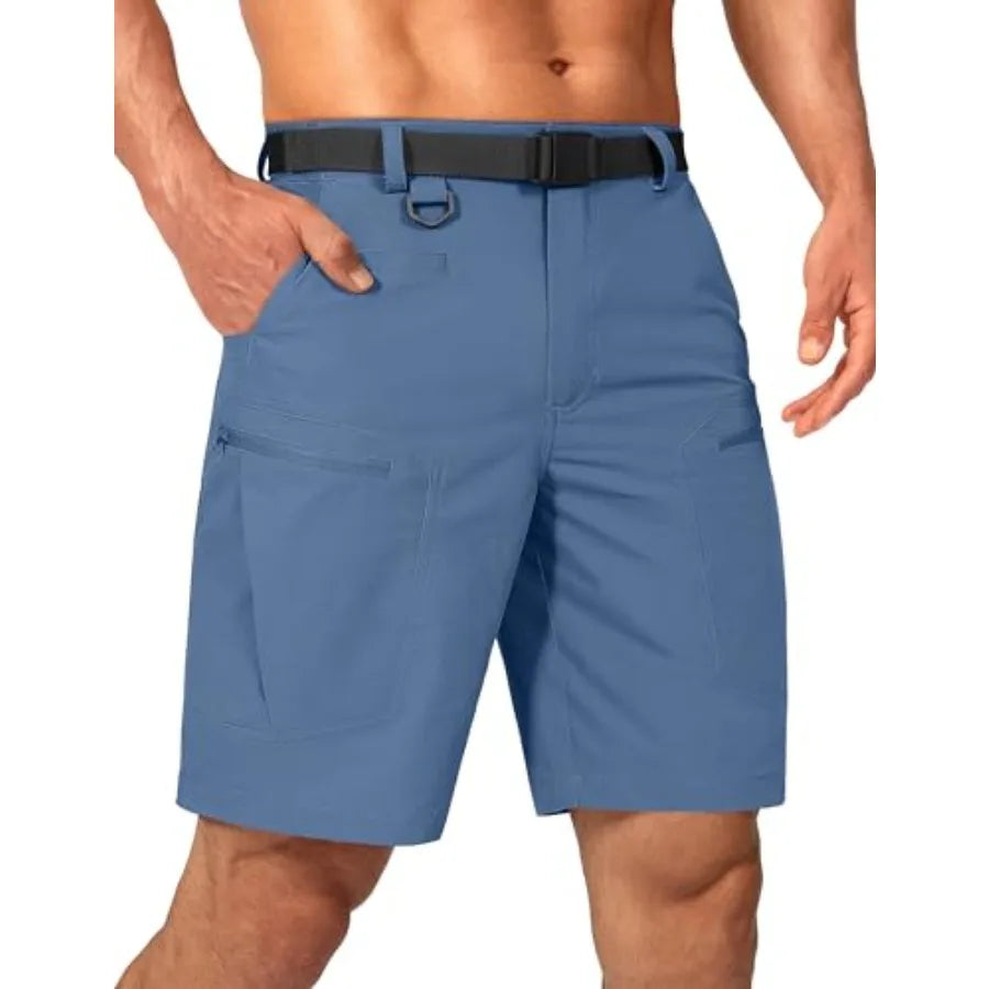 Mens Cargo Hiking Shorts Water Resistant Quick Dry Lightweight Breathable Tactical Shorts with Nylon Belt