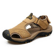 Summer Sandals Leather Outdoor Men's Beach Shoes Luxury Breathable Casual Sandal Man Wading Shoes Non-slip Wide lining Slippers