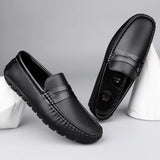 Luxury Brand Soft Sole Loafers Man Casual Shoe Flats Leather Shoes for Men Moccasin Business Dress Formal Soft Sole Low Shoes