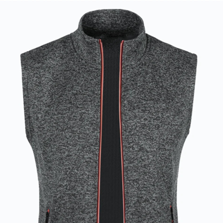 Autumn winter men's knit velvety fashion zipper top vest