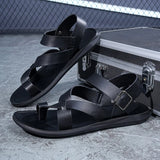 Summer Men Rome Genuine Leather Roman Sandals Gladiator 2024 Sandalias Romanas Hombre Flat Sandles Dropshipping