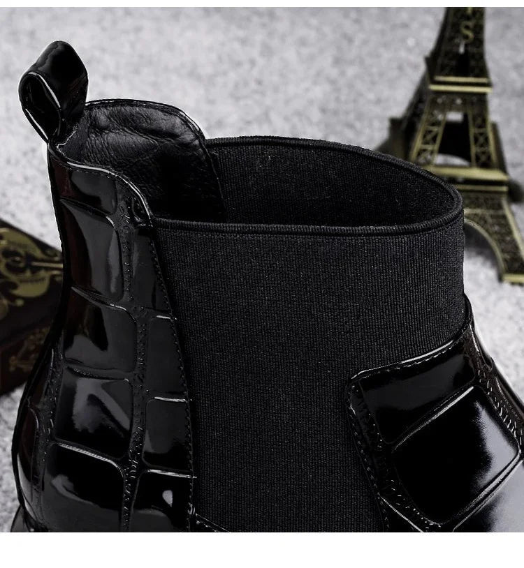 Lacquer Leather Short Boots Women 2024 New Four Seasons British Fashion Plush Comfort Boots Outdoor Walking Casual Shoes